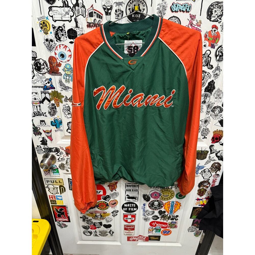 Miami Hurricanes Pullover Sideline Jacket Oversized M
